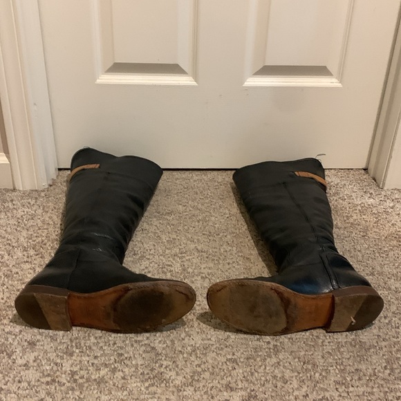 Frye black leather Paige knee high fall boho boots sz 7 - Picture 6 of 9